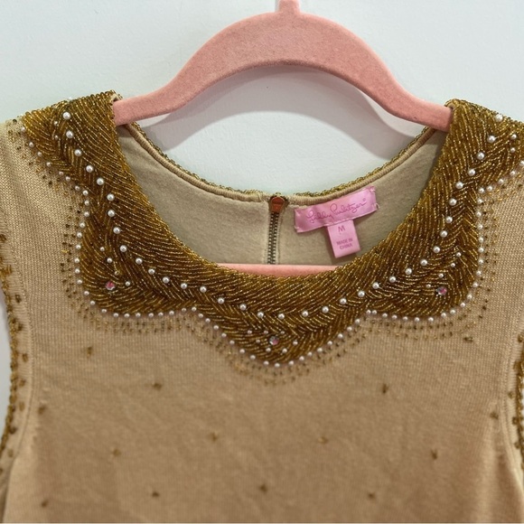 LILLY PULITZER gold beaded knit tank - size M - Picture 12 of 12